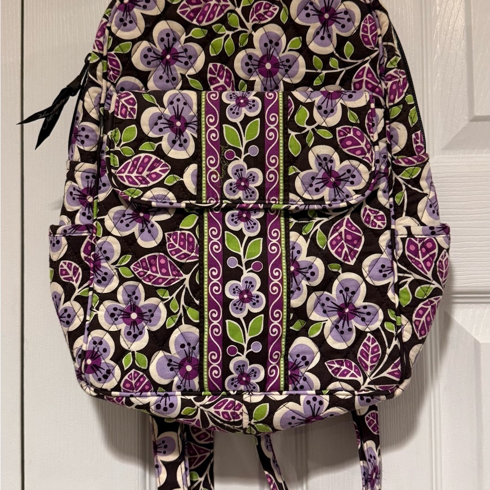 Vera Bradley Purple and Green Floral Backpack